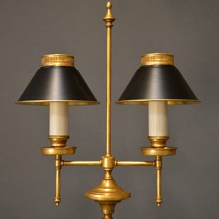 Vintage STUDENT Floor Lamp, Tole Shades.